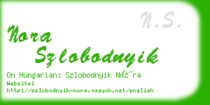nora szlobodnyik business card